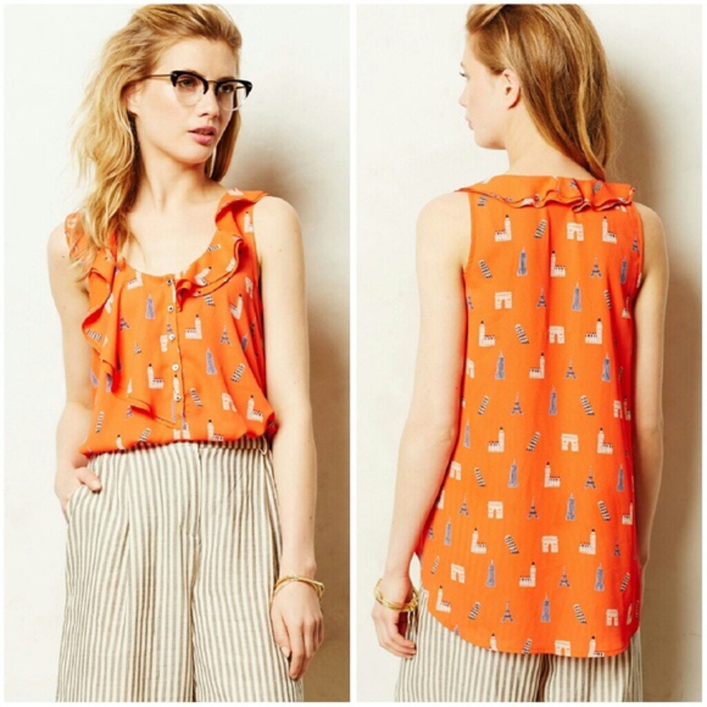 Anthropologie Maeve "Aurelie" flowy tank Y2K