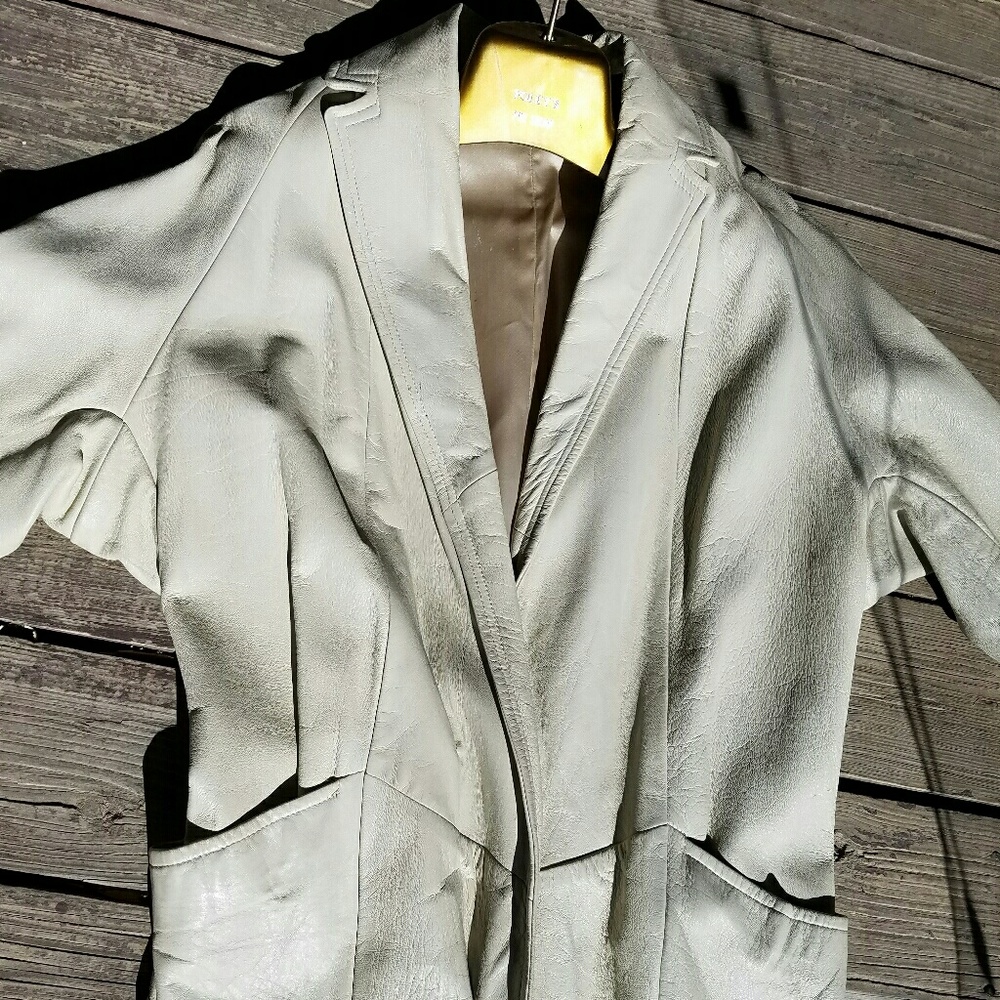 Vintage/Retro Ladies Kid Leather Coat, Bone