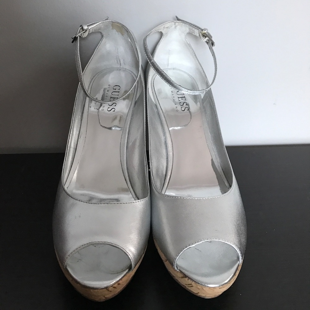 Guess Silver wedge sandals