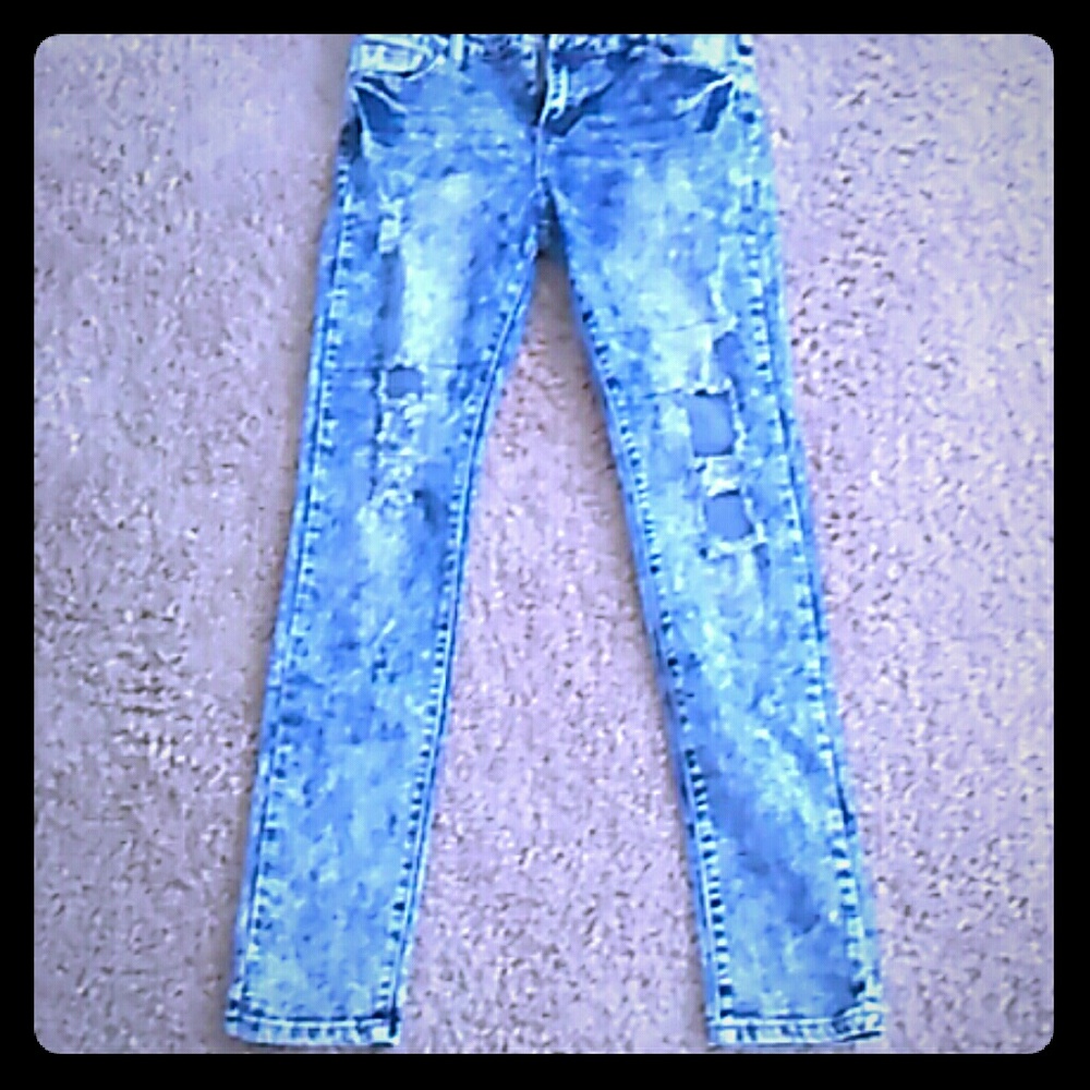 Blue Cut up jeans