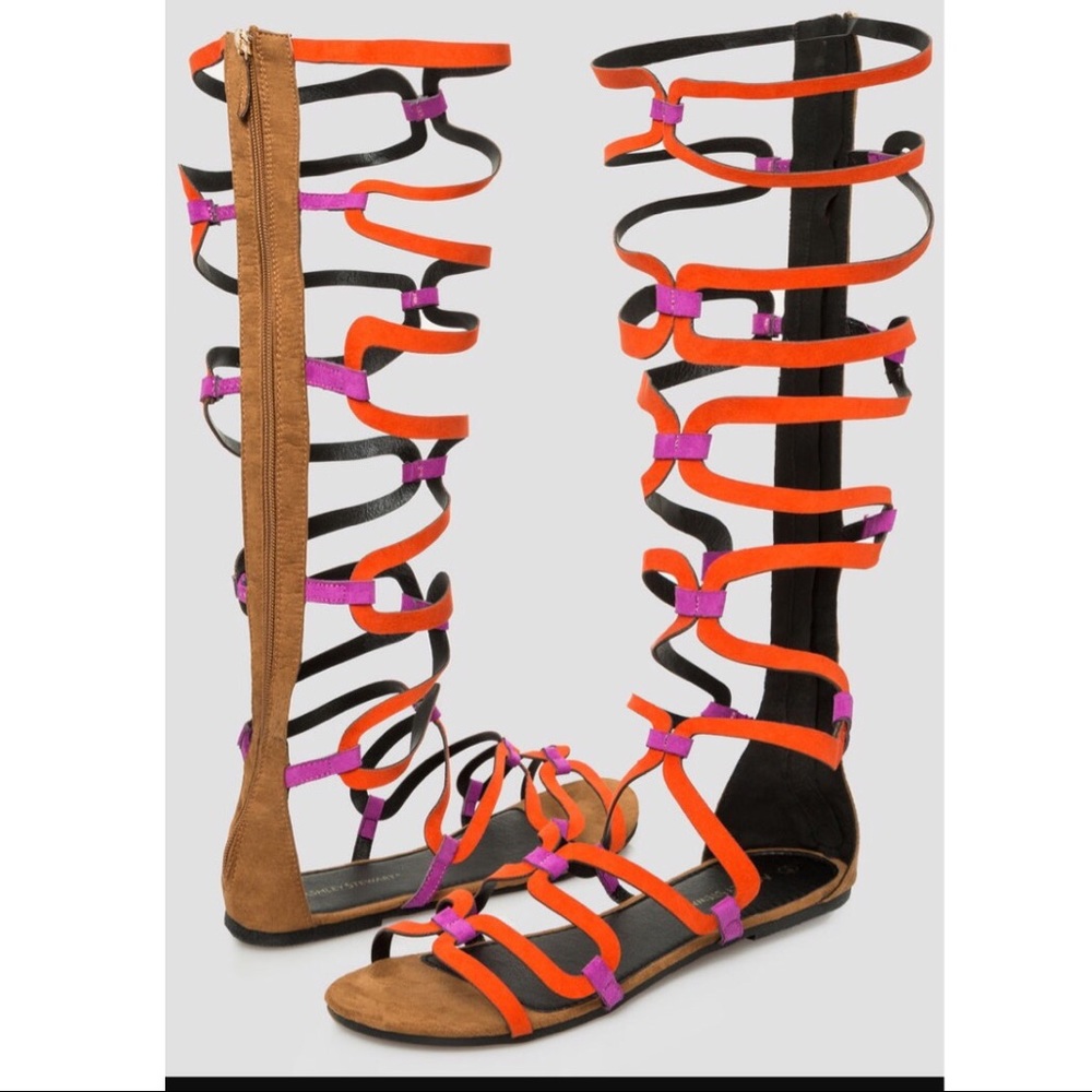 "Ashley Stewart" Color-block gladiator Sandal