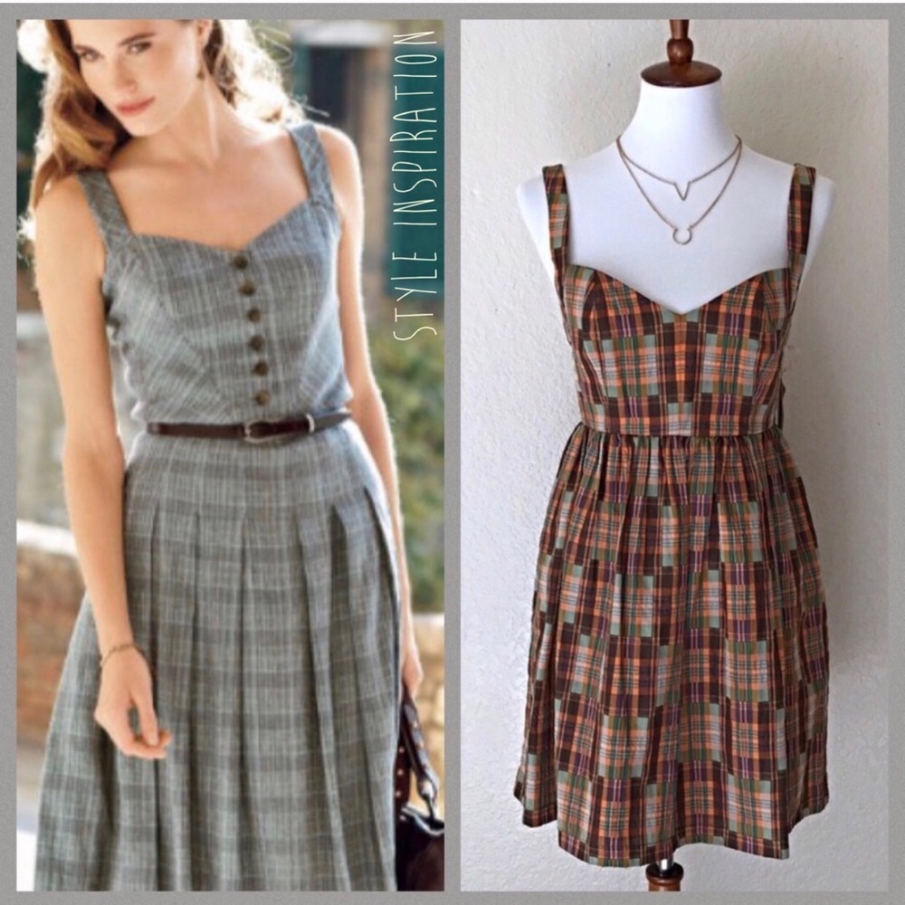 Ali-Ro Plaid Seamed Bodice Dress NWT, Sz 8