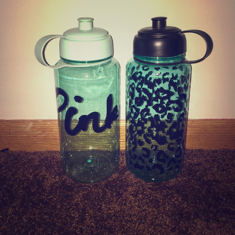Two PINK Victoria's Secret workout water bottles