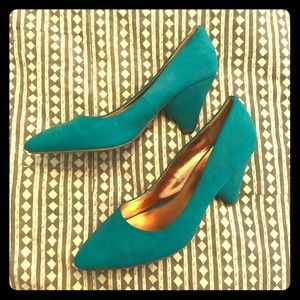 Blue aqua gomax low comfortable heels