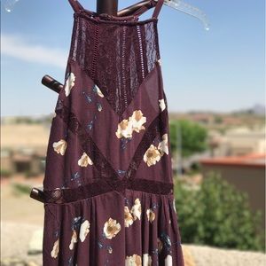 Purple cut-out dress