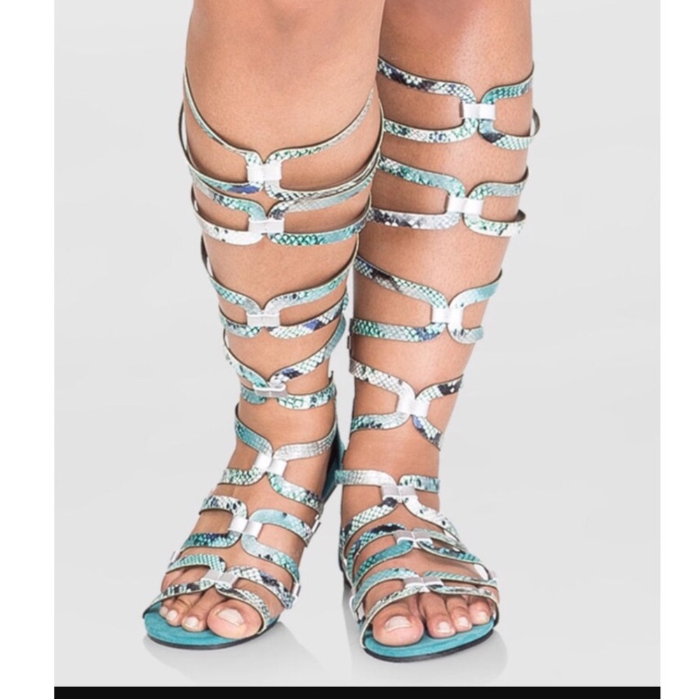 "Ashley Stewart" Color-block Gladiator Sandal