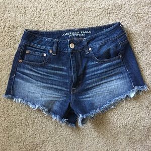 High rise cut off shorts
