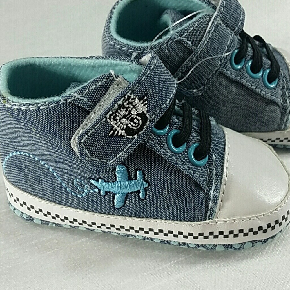 Denim soft bottom infant shoes. kids - Picture 2 of 5