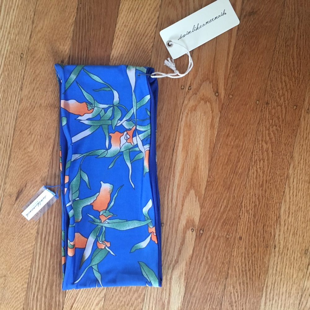 Swim like a mermaid bandeau bikini top. Reversible