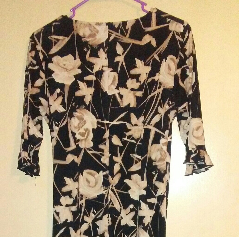 Floral print 1/2-3/4 sleeve dress
