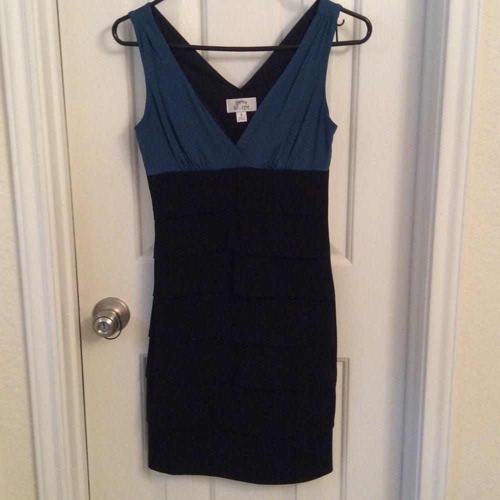 Black and blue dress