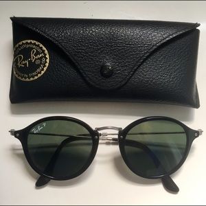 Authentic Polarized Ray Ban Round Folding Black