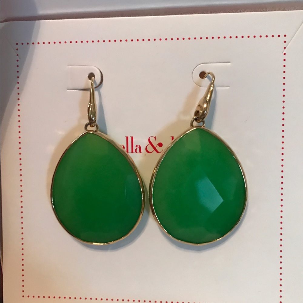 Stella And Dot Emerald Drop Earrings
