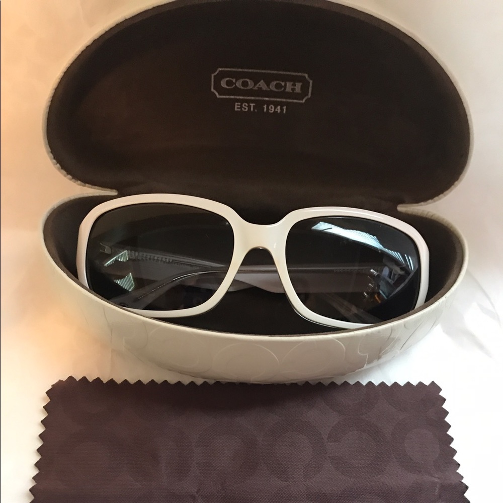 Coach White Sunglasses with Case