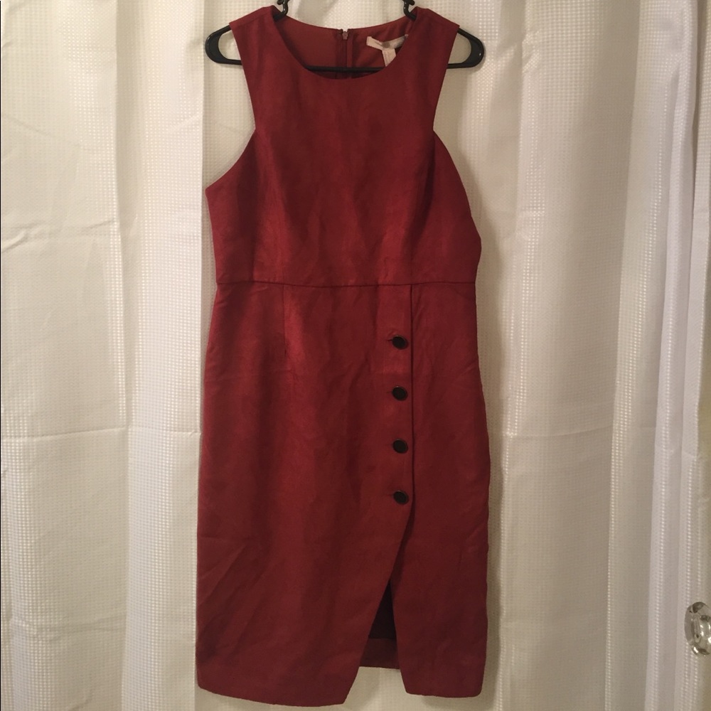 Brick red suede dress