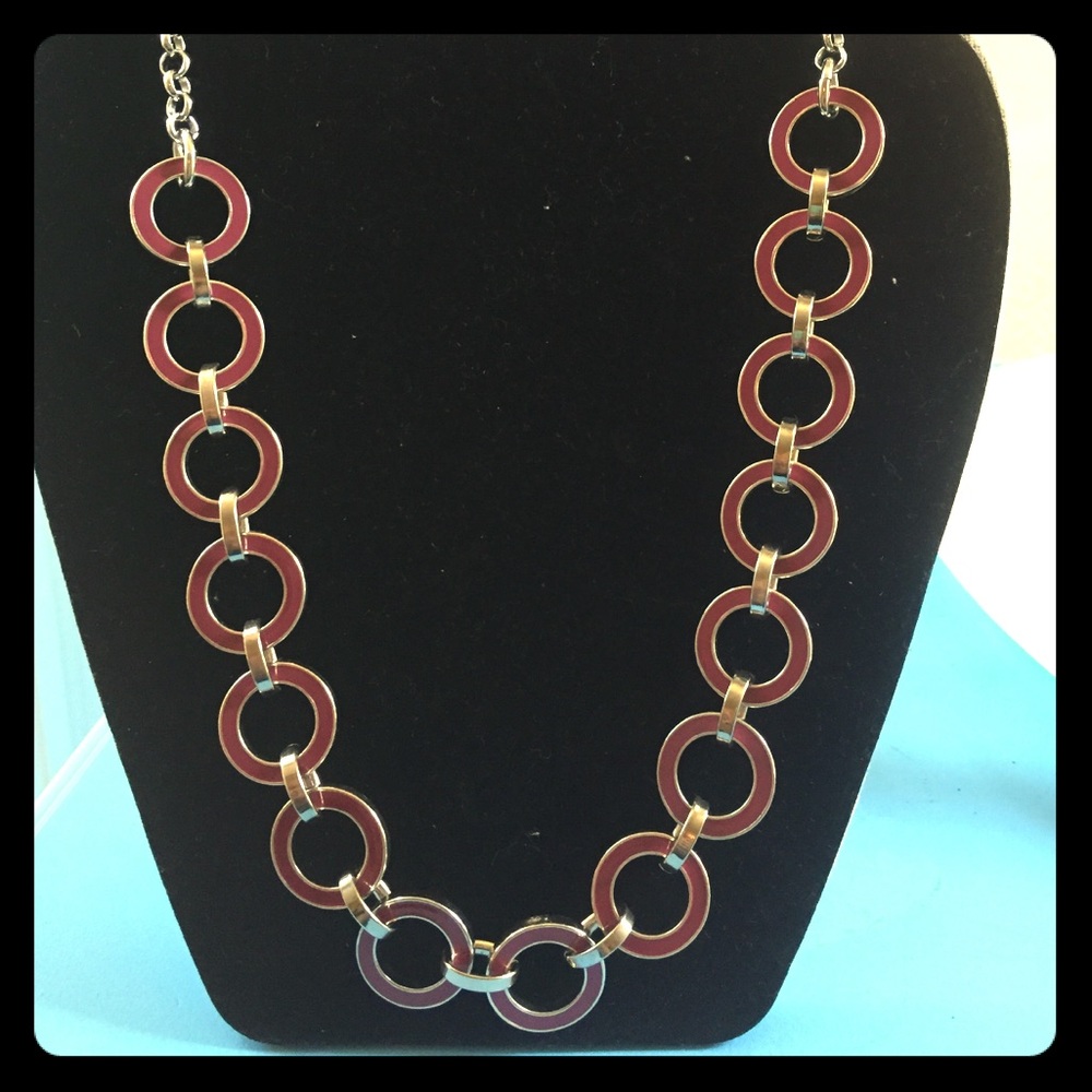 Red chain link necklace