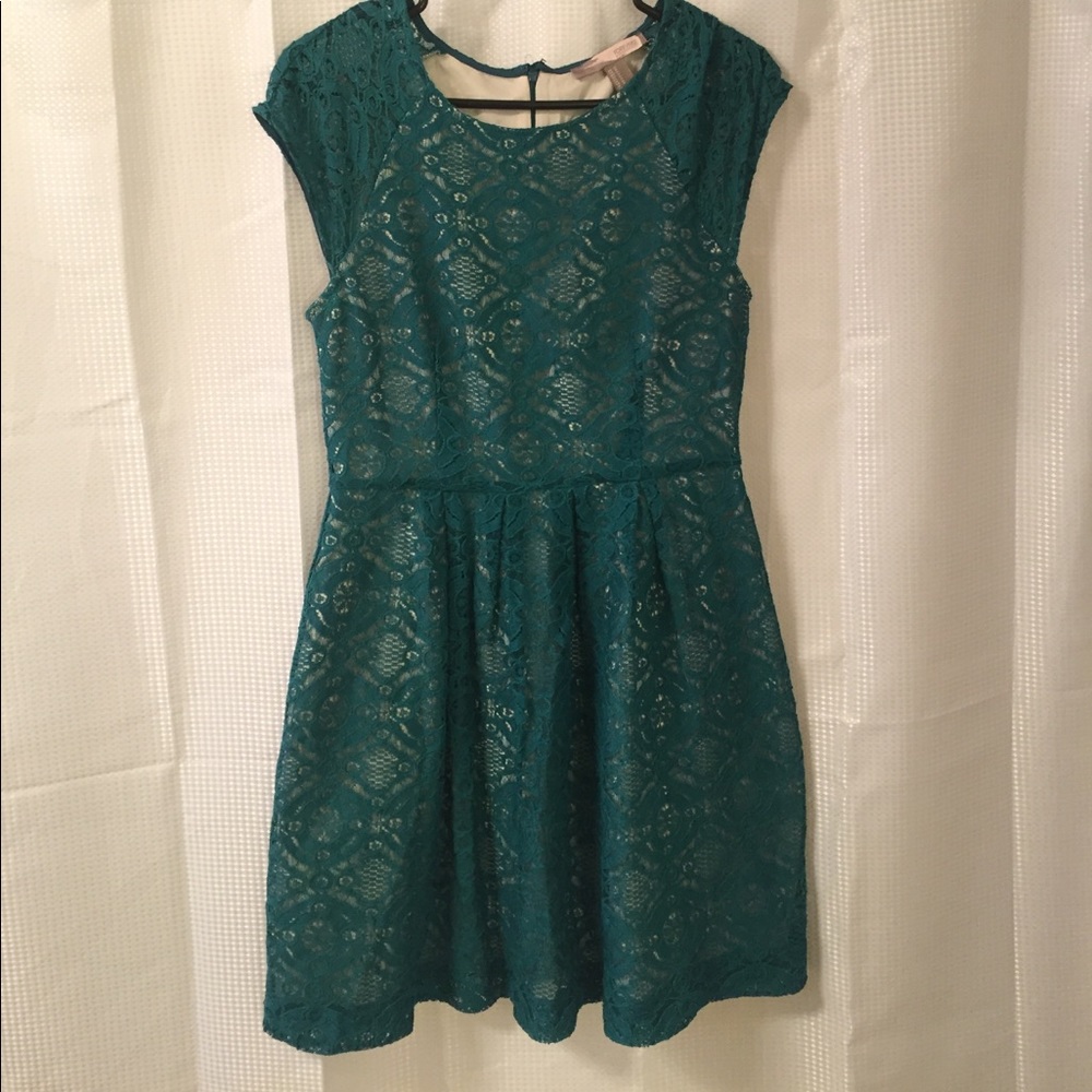 Jade green lace dress