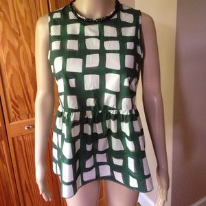 Max Mara sleeveless top with black beads. US 4