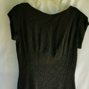 Vintage Ladies Black Lace Knit Cocktail