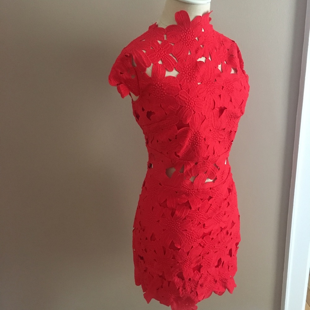 Xenia Red Floral Design Dress