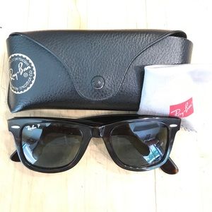 RAY BAN wayfarer polarized tortoise sunglasses