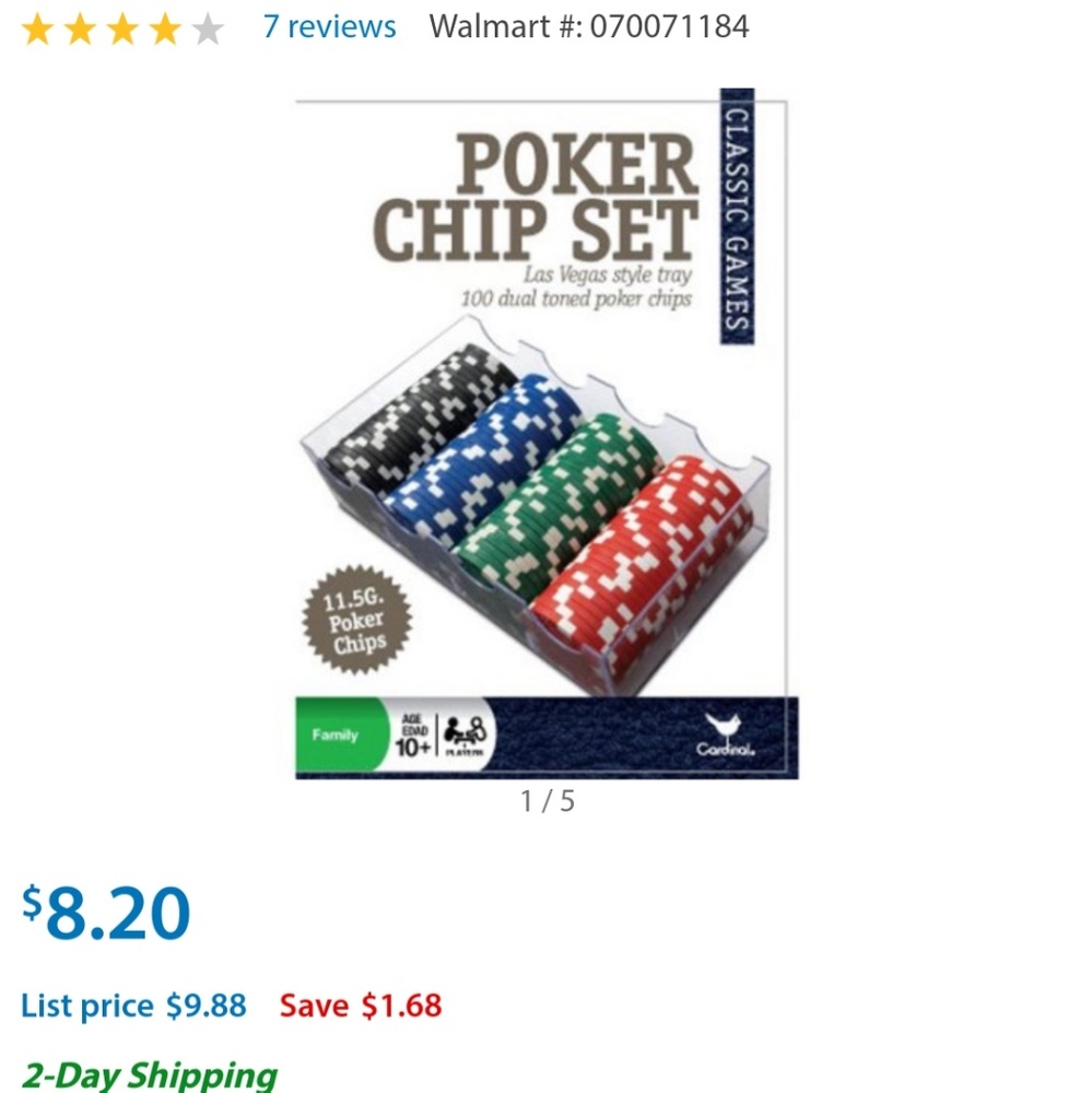 Poker Chip Set (Cards Included) - Picture 2 of 3