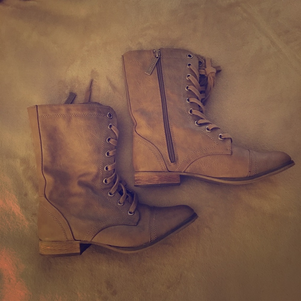 Grey Combat Boots