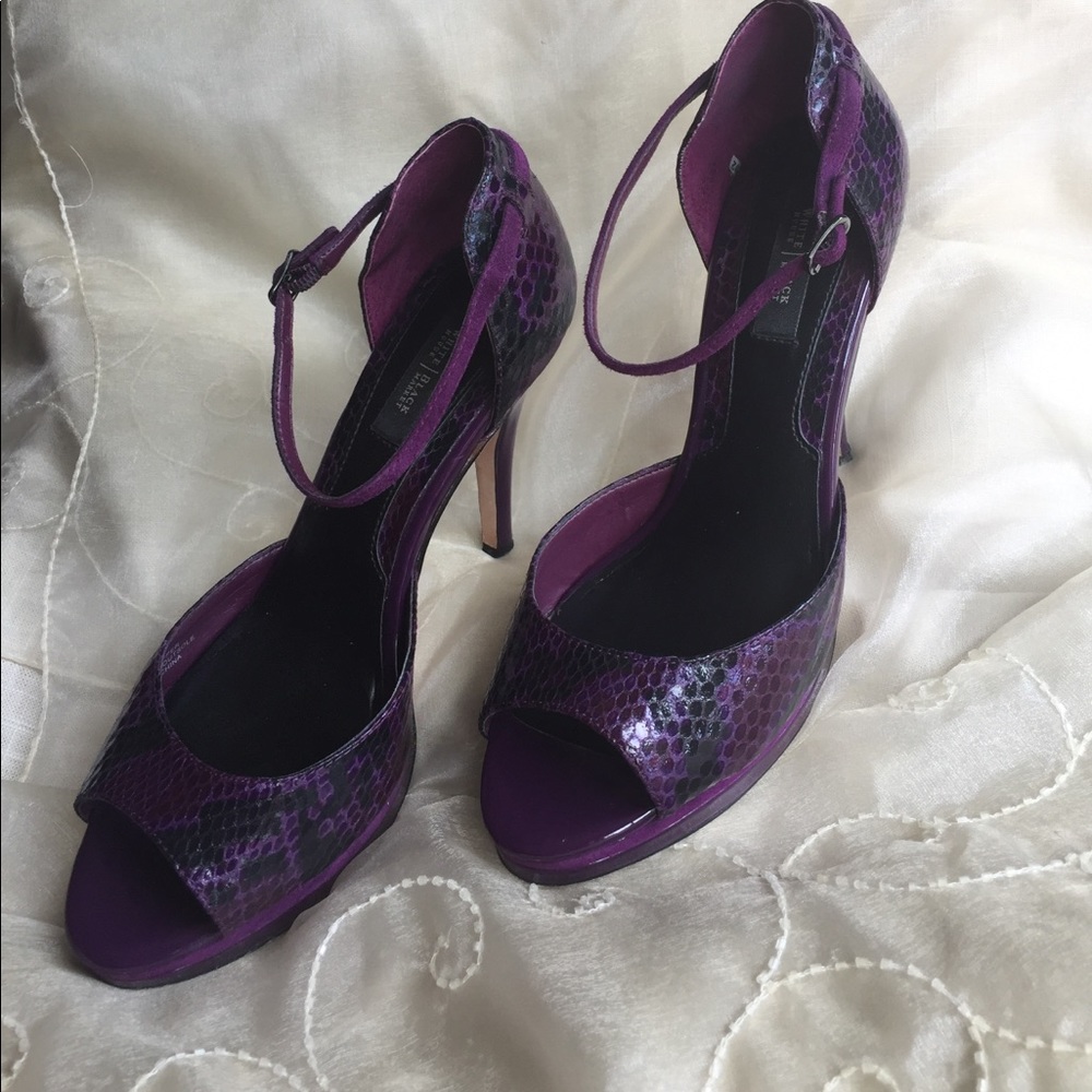 White house black market purple and black heels