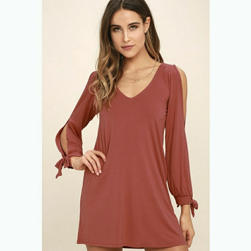 Lulu's Glory of Love Rusty Rose Shift Dress