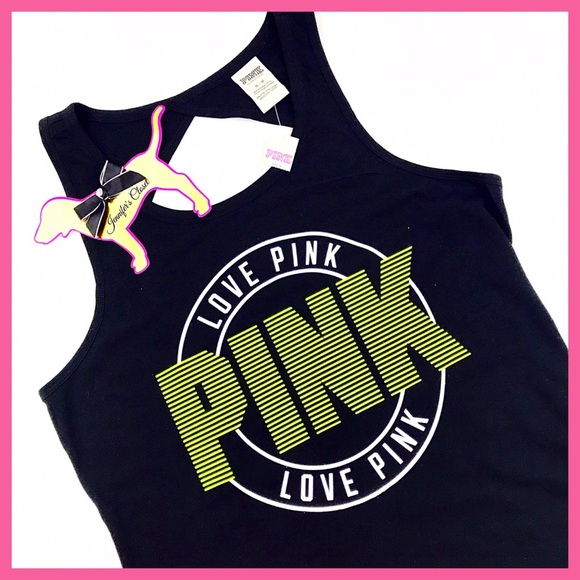 PINK Victoria's Secret Tops - •Victoria's Secret PINK• Retro logo open back tank