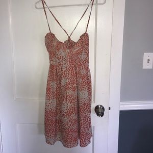 Coral and white breezy dress