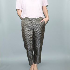 J Crew collection silk cafe length pant jacquard