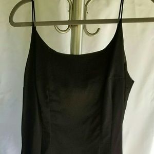 Vintage Black Crepe spaghetti strap dress