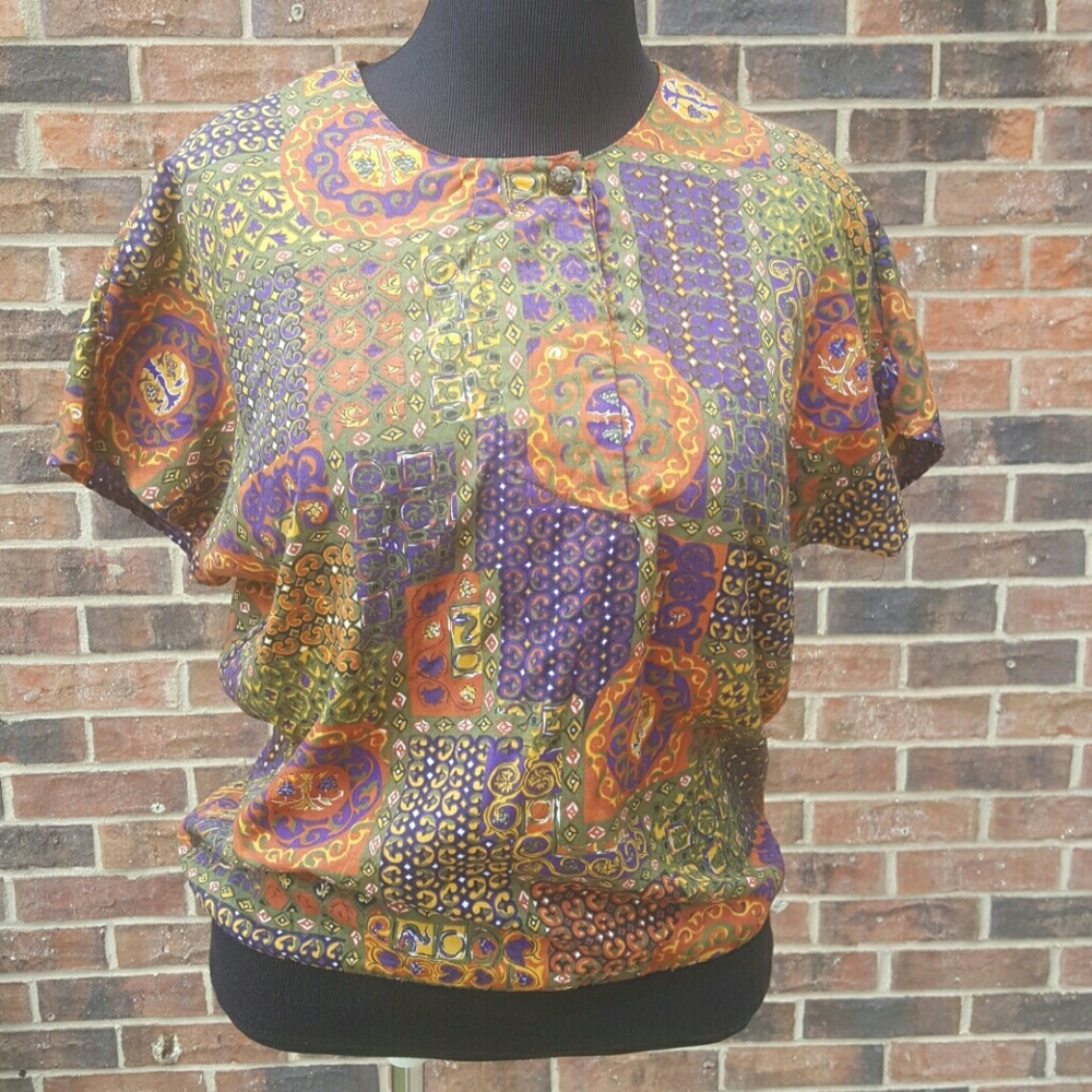Cricket Lane Mixed Print Vintage Top