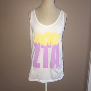 ZTA Zeta Tau Alpha Sunflower Letter Tank Top