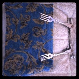 Fork handle handmade vintage style 60's clutch