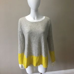 Vince 100% cashmere color block long sleeve shirt