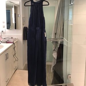 Anthropology blue jumpsuit