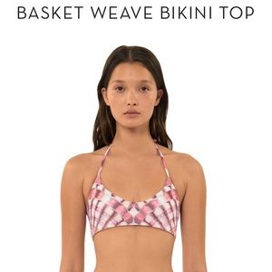 NWT Mara Hoffman basket weave bikini top. Size SM