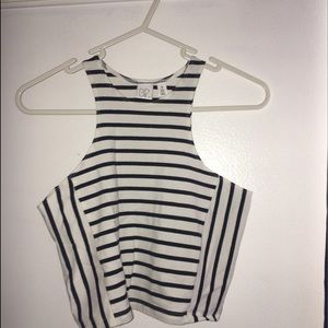 BP Striped B&W Cropped Tank