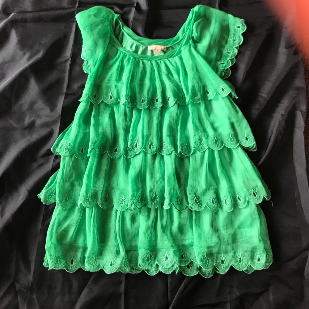 Beautiful Green Ruffle Blouse