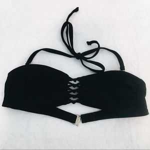 Black bandeau swim top