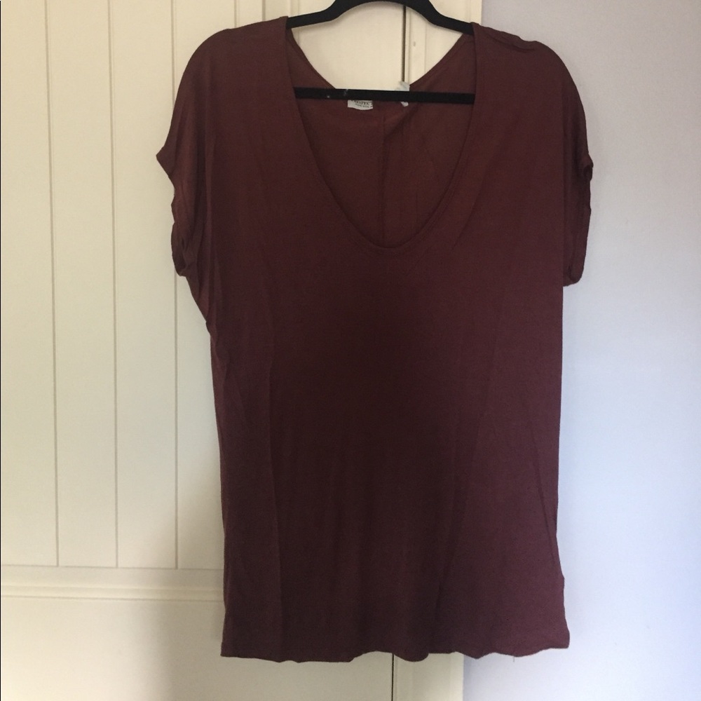 Maroon sheer project social T