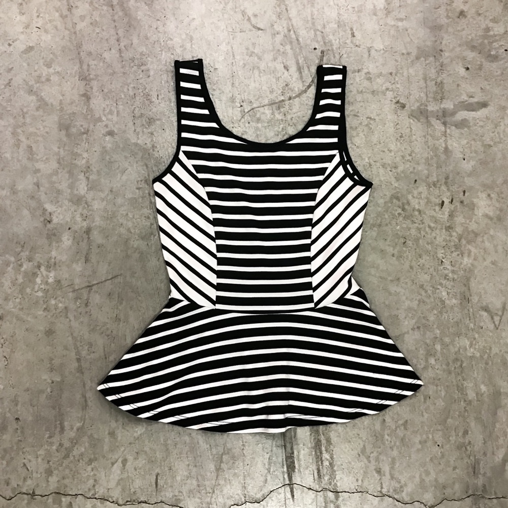 Forever 21 Peplum Top, Black & White Peplum Top