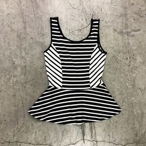 Forever 21 Peplum Top, Black & White Peplum Top