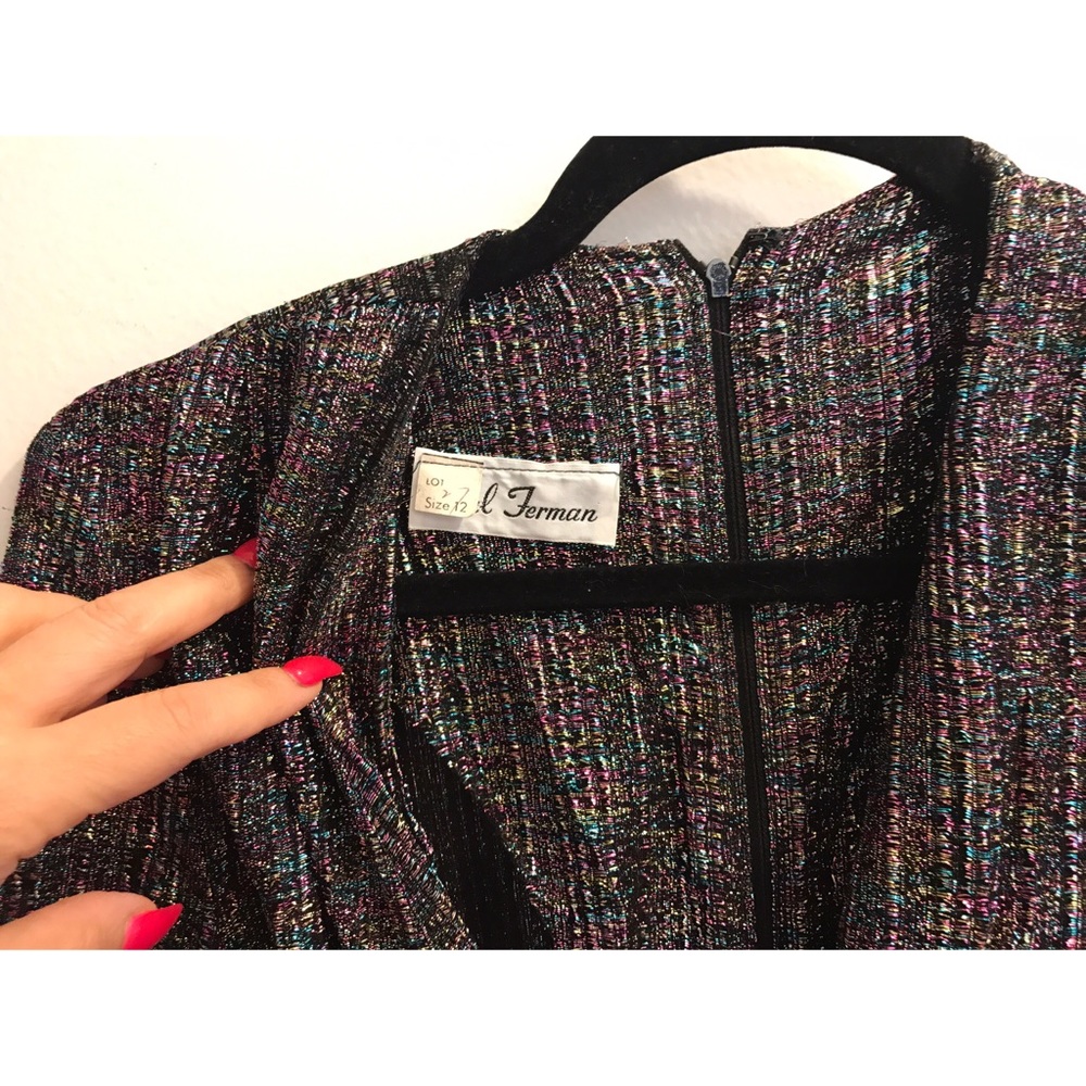 VINTAGE HAL FERMAN MULTI-COLORED WRAP AROUND DRESS