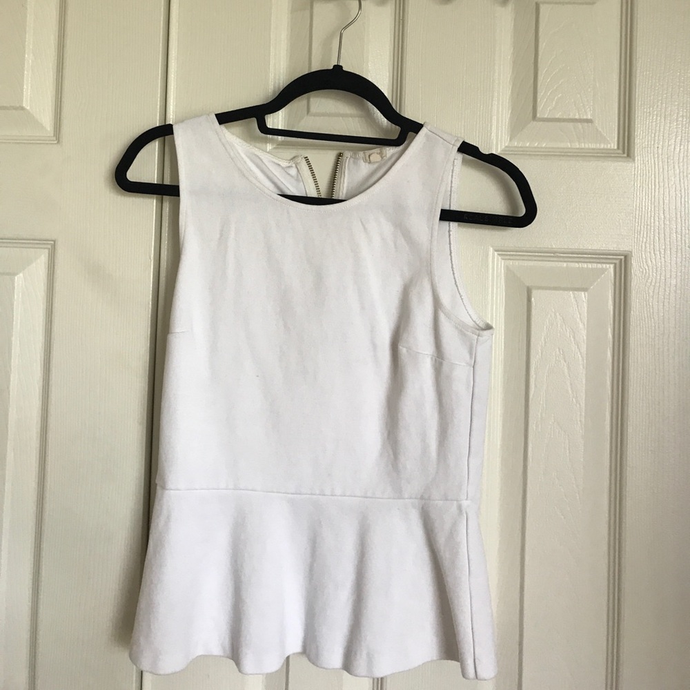 Jcrew factory white peplum top