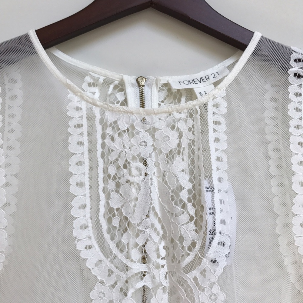 forever 21 brand new ivory lace top - Picture 1 of 6