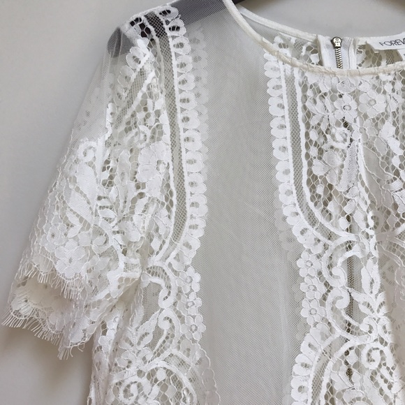 forever 21 brand new ivory lace top - Picture 3 of 6