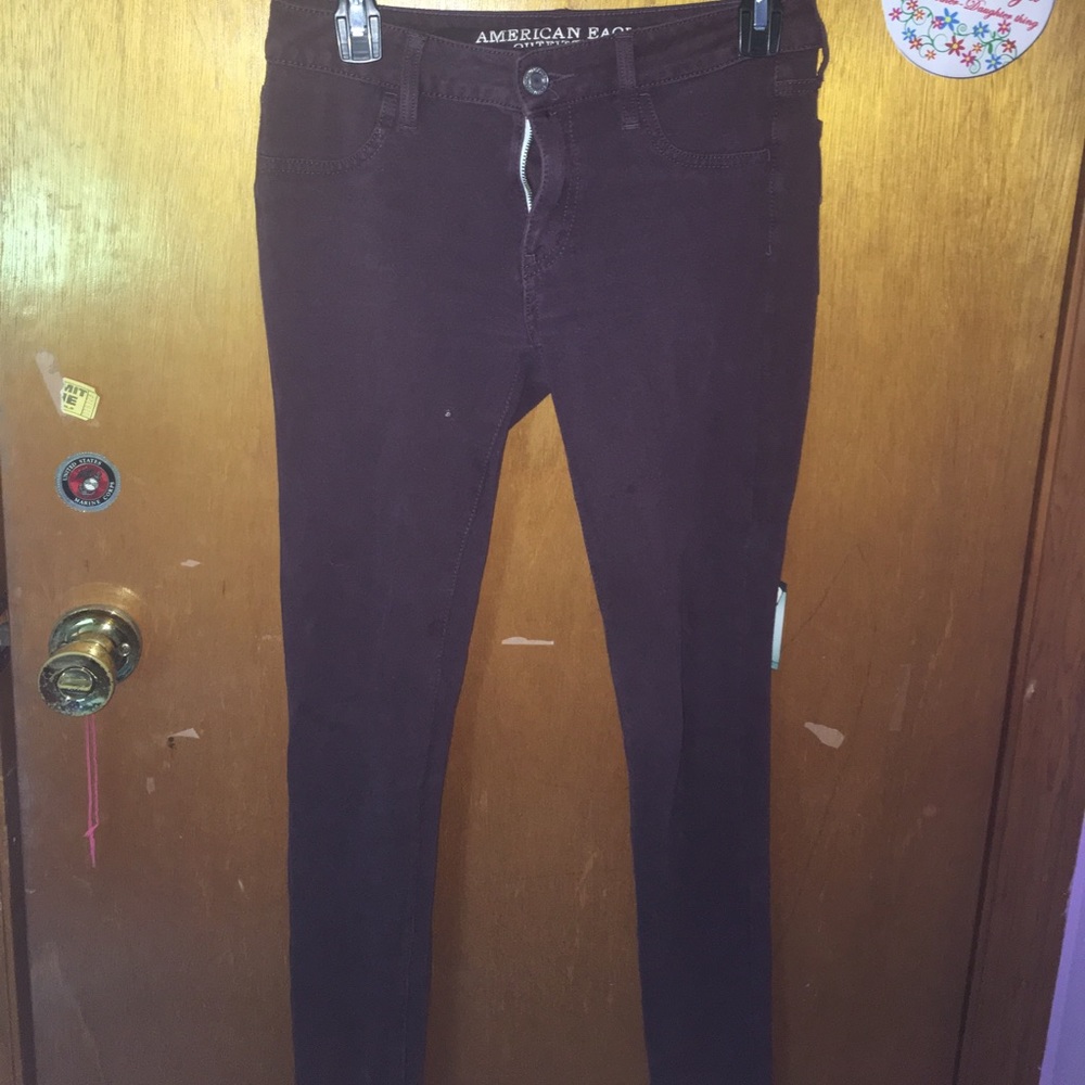 American eagle super stretch jeggings maroon